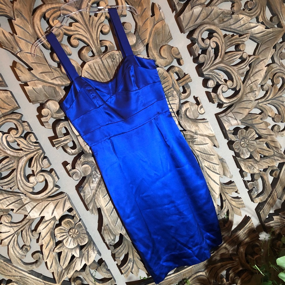 Diane von Furstenberg blue silk cocktail dress